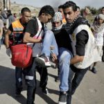 Wounded Palestinian protester